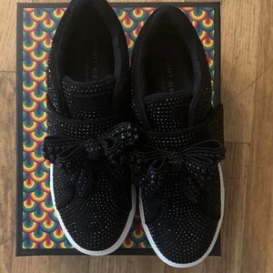 Kurt Geiger Black Studded Bow Sneakers